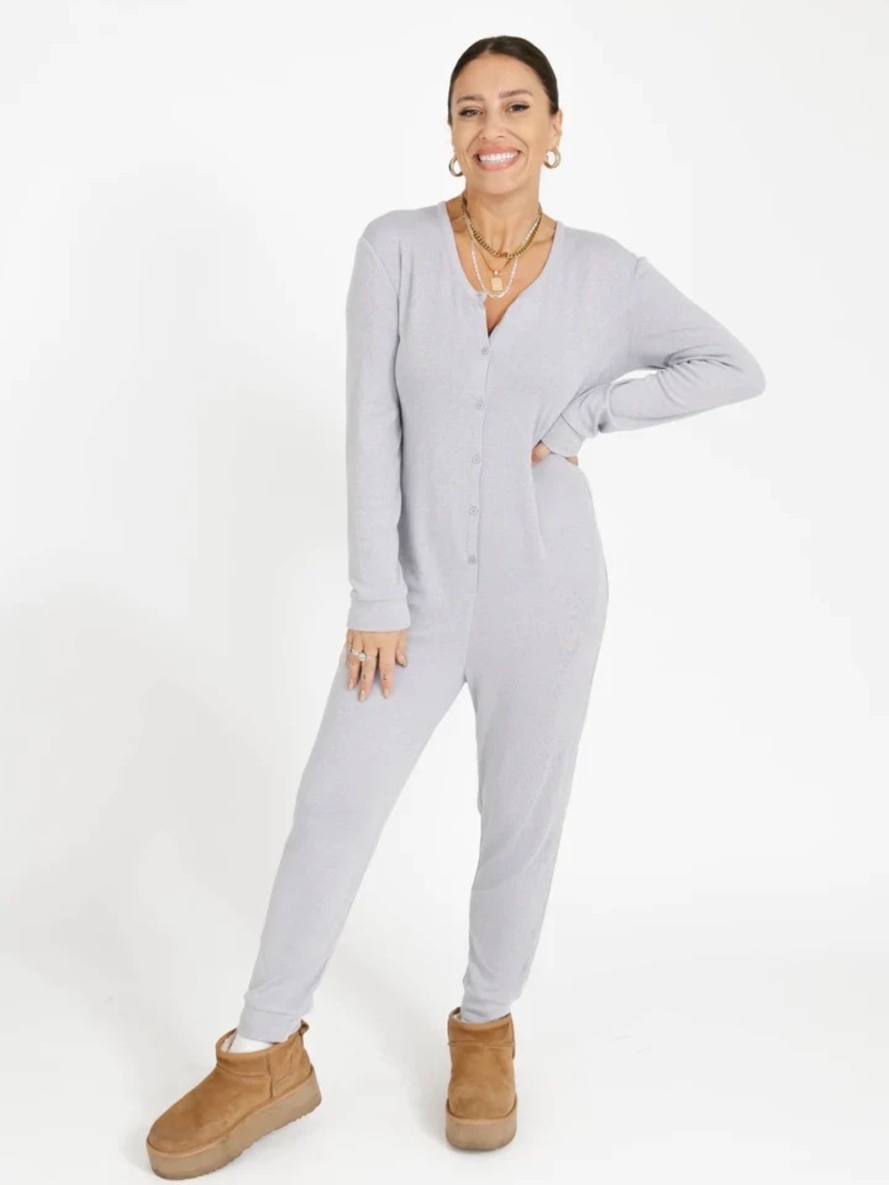 Smash + Tess Light Gray Jumpsuit